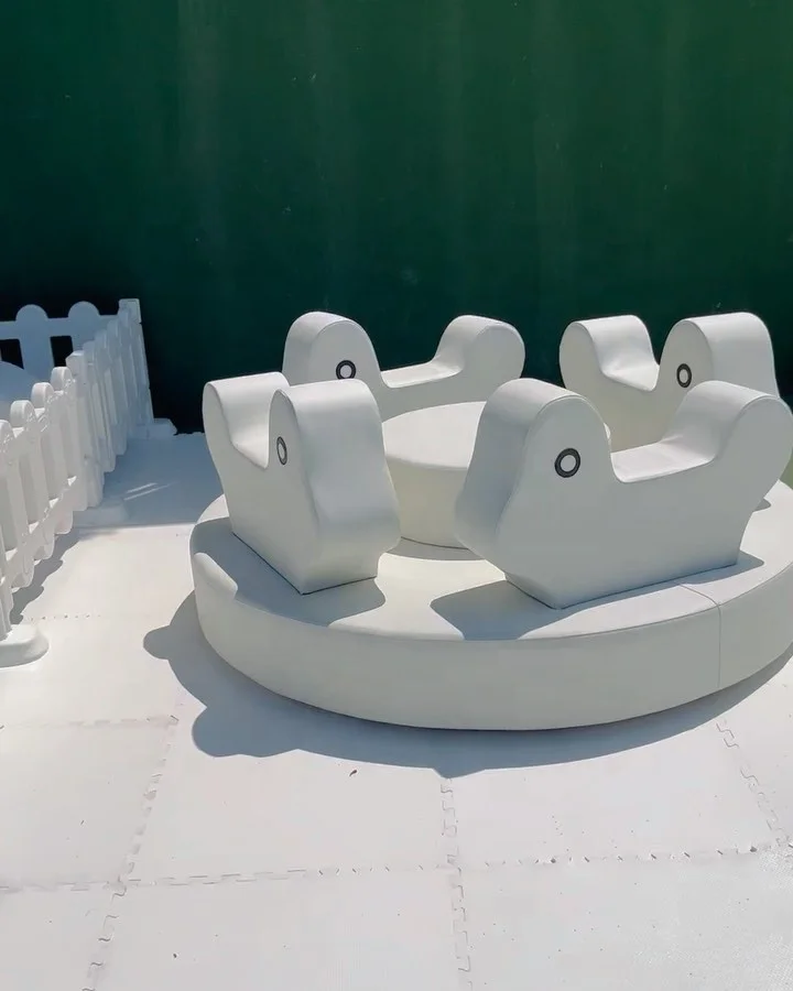 New Beautiful Style Spinning Carousel Toy Kids Electric Soft Play Ride Merry Go Round Rental For Party