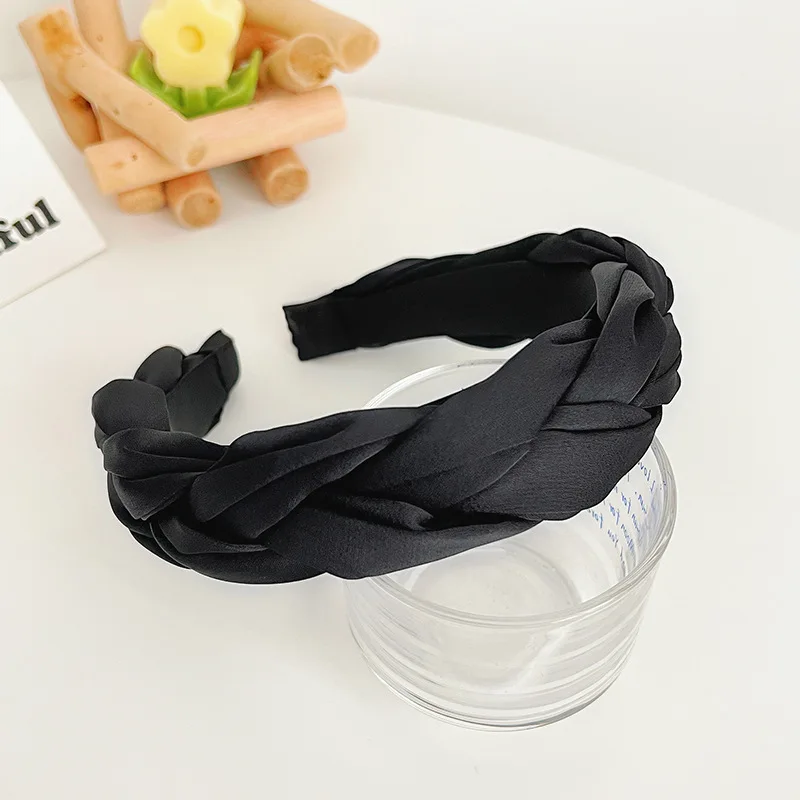 Plain Hair Accessories Hair Band Silk Wide Hairbands Headbands For Women