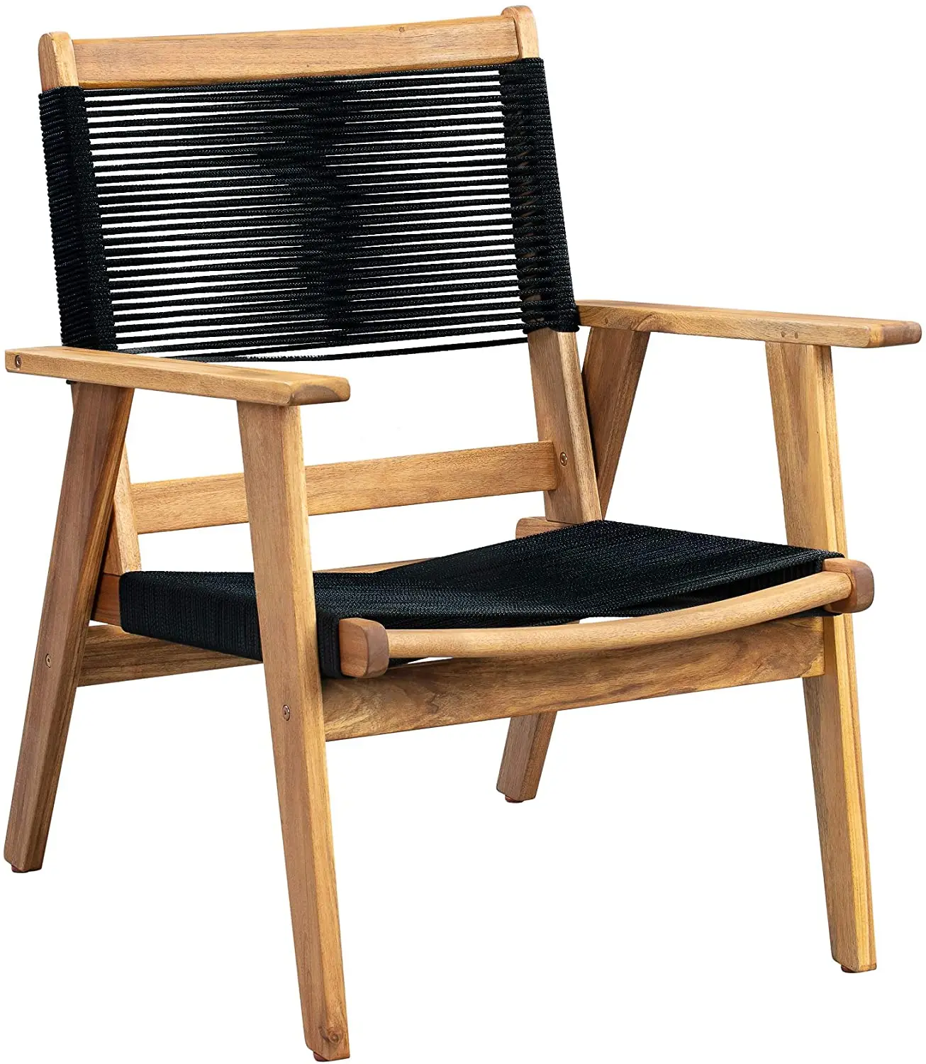 Luxury Living room Armchair | Natural Finish |Modern Wooden Sofa Chair for Living Room Patio Poolside Garden Indoor & Outdoors