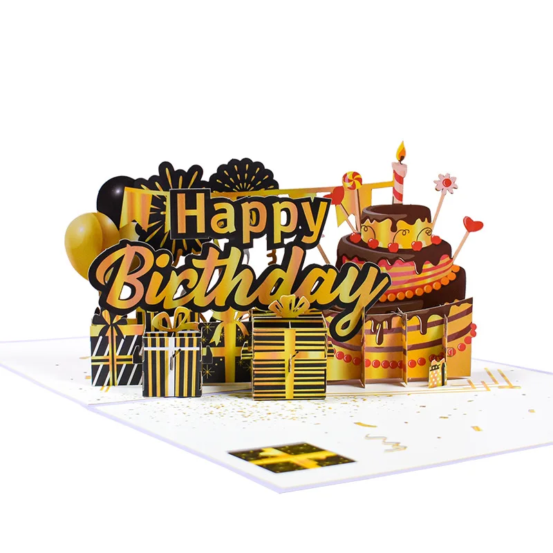3D Pop UP Happy Birthday Greeting Invitation Cards Laser Cut Boy Girl Kids Gift Card Thank You Cards Vehicle Miniatures Postcard
