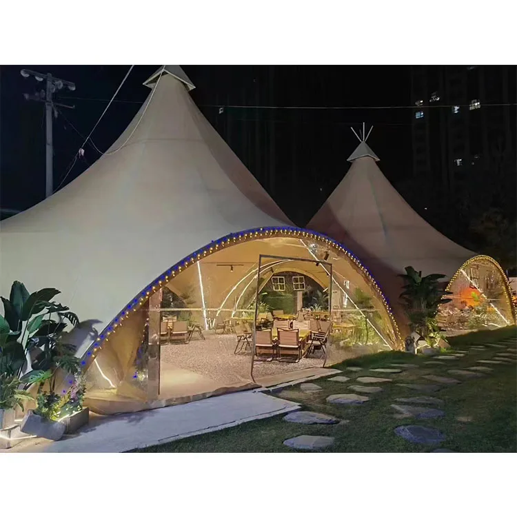 Высокое качество открытый отель курортный ПВХ для отдыха круглый холст геодезический глэмпинг pogoda дом палатка