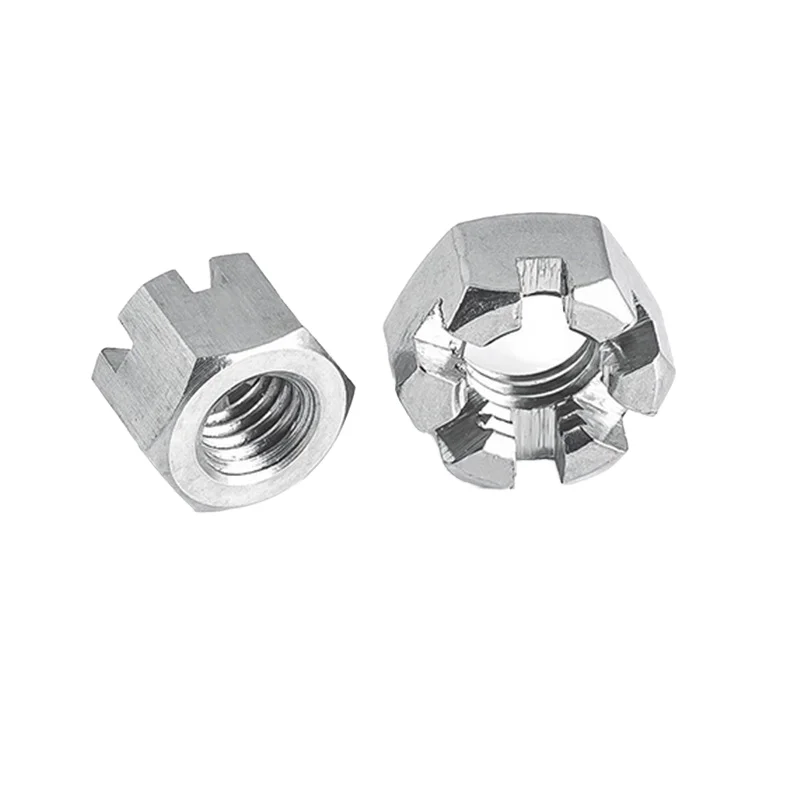 DIN935 Stainless Steel Hexagon Head Nut Zinc Plated Slotted Opening Groove Locking Nuts Made In China Factory