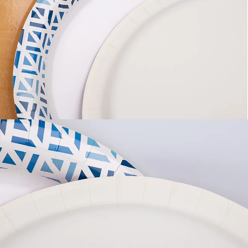 Good Material 6 Inch 7 Inch 9 Inch 10 Inch Custom Printing LOGO Kraft Disposable Paper Plates For Party