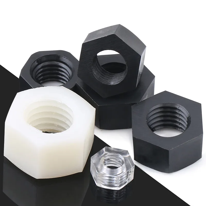 M2 5 м3 M4 M5 M6 M8 m10 m12 M14 M16 M18 M20 белая черная пластиковая нейлоновая Шестигранная гайка акриловая для ПК
