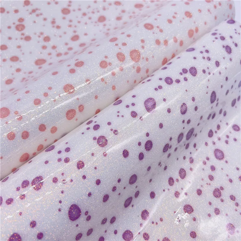 TPU Coated Dots Glitter Vinyl  For Shoes Bags