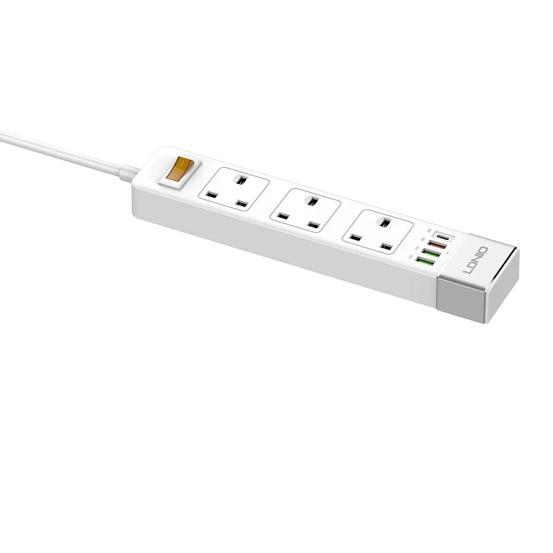 SK3467 UK Socket Extension Socket Power strip With Type-c Port Support QC3.0 20W PD Fast Charging Charger