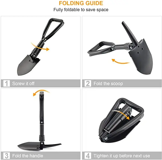 High Quality Outdoor Folding Camping Shovel Mini Multifunctional Survival Shovel