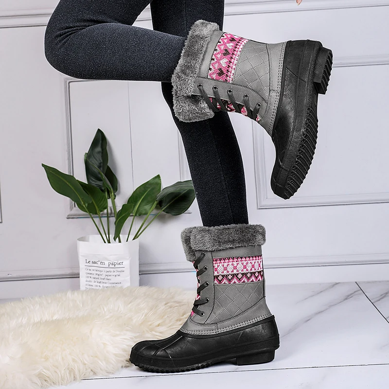 Fashion Snow boots 2021 Winter brand warm non-slip waterproof women mother shoes casual cotton winter autumn