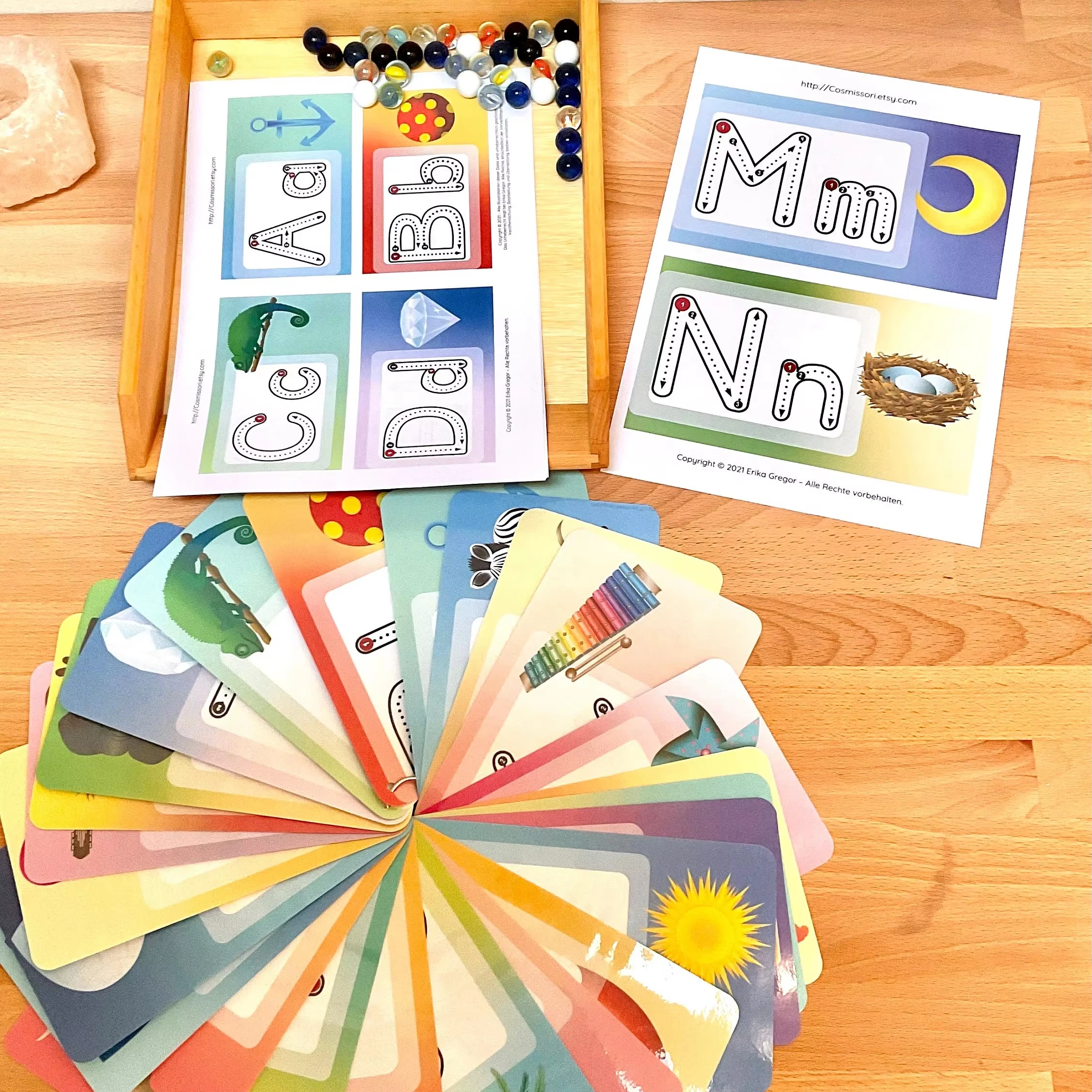 Alphabet German Flash Card Learning for Kids with Pictures Abc
