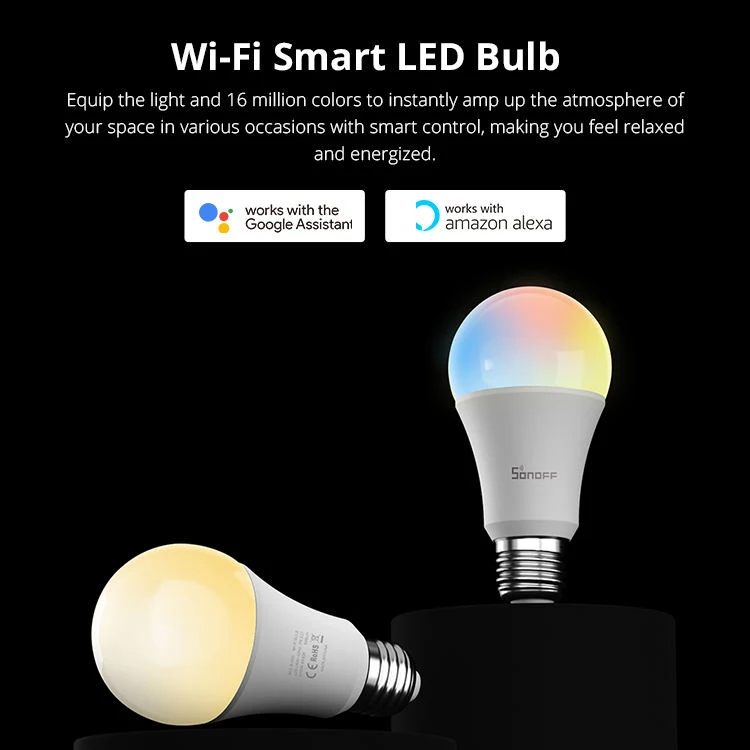 Sonoff B02-B-A60 WiFi Dimmer Smart LED Light Bulb for Alexa Google Assistant