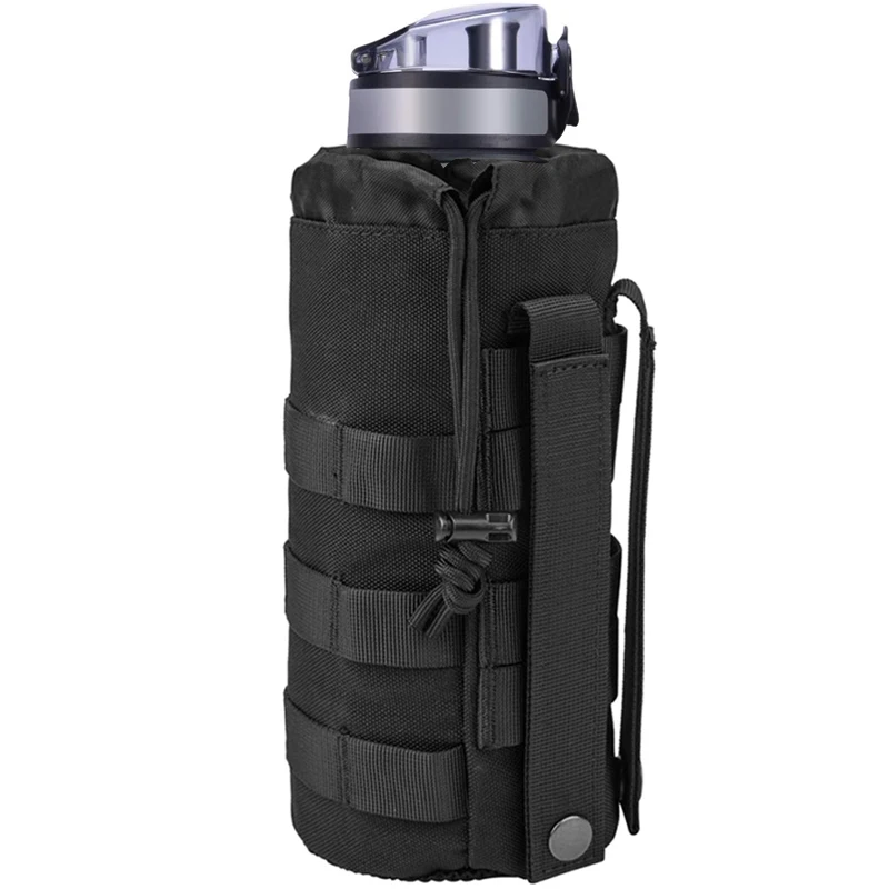 Tactical Military Drawstring Open Pouch Water Bottle for Motorcycle Scooter and Travel