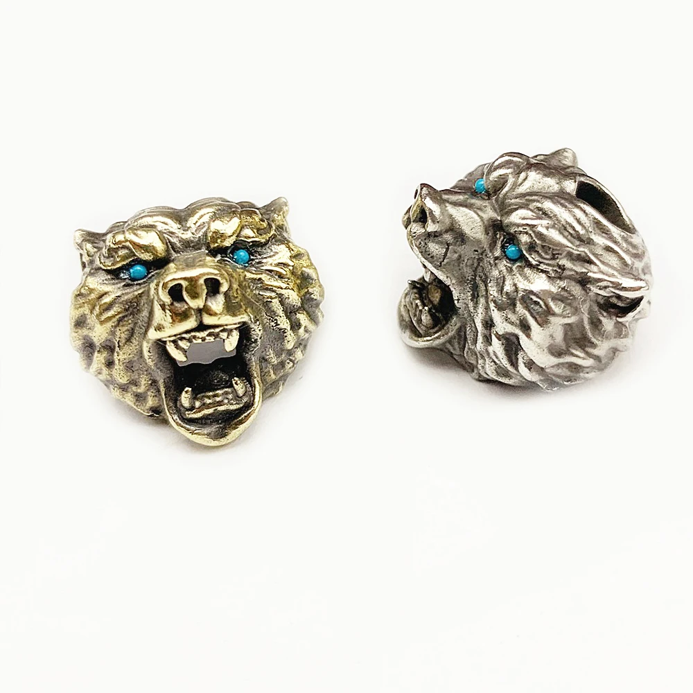 Snake Brass Skull Beads For Paracord Bracelet DIY Paracord Knife Pendant Keychain