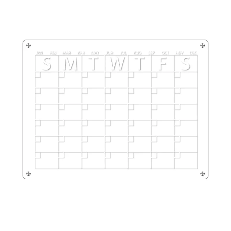 Fridge Magnet Weekly Daily Calendar Custom Acrylic Whiteboard Acrylplaner Befestigung Acrylkalender