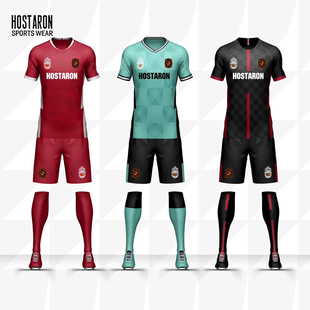 HOSTARON Custom Full Sublimation Polyester Men Black And White Soccer Jersey Shirt Breathable Short Sleeve Football club T shirt