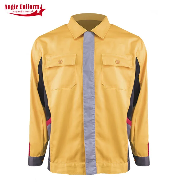 Custom Fashion Oem Reflective Workwear Long Sleeved Clothes Overalls Workwear With Pockets Construction Worker Uniforms