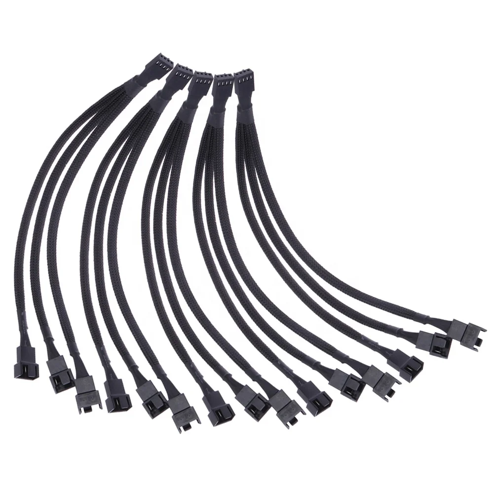 1 To 3 Way Splitter Sleeved 4-Pin PWM Connector Fan Extension Cable Computer fan cable 4p one point three extension cable