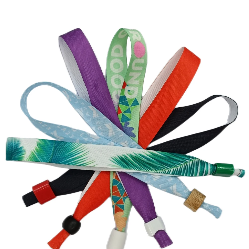 Eco-friendly custom festival fabric wristband event woven wrist band for concert