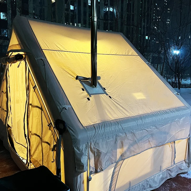 OEM ODM Kamp Cadiri 3 5 Person White Cotton Oxford Waterproof Outdoor Air Inflatable House Cabin Family Camping Tent For Picnic