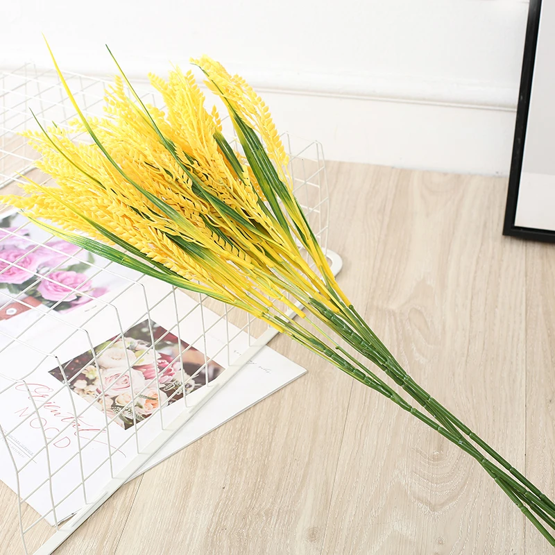 Wholesale High Quality Artificial Plant Single Rice Plastic Plant For Garden Home Hotel Decor Wedding Decoration