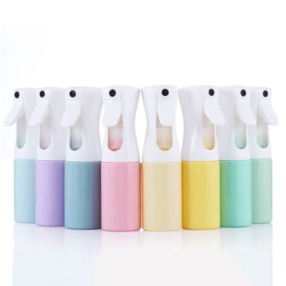10oz mist hair private label empty reusable sanitizer colored specialty continuous spray bottle with refill logo handle