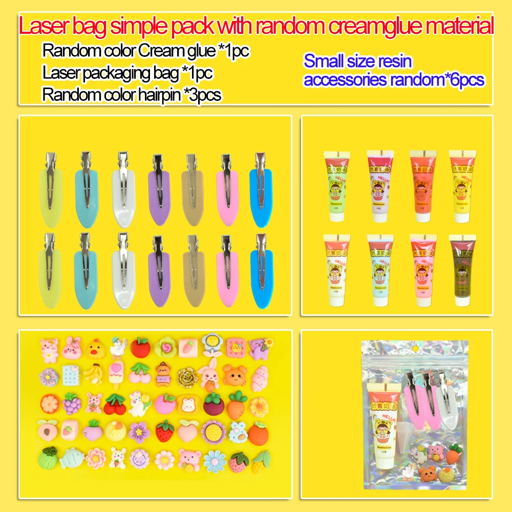 15g Simulation Cream Glue Cartoon Resin Charms Set For DIY Handmade Hairpin Material Kids Toys Gift Jewelry Making