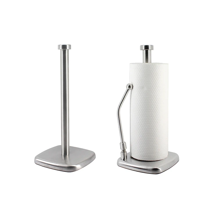 One Hand Tear Roll Tissue Paper Holder Stand Towel Holder Stainless Steel Kitchen Paper Roll Holder