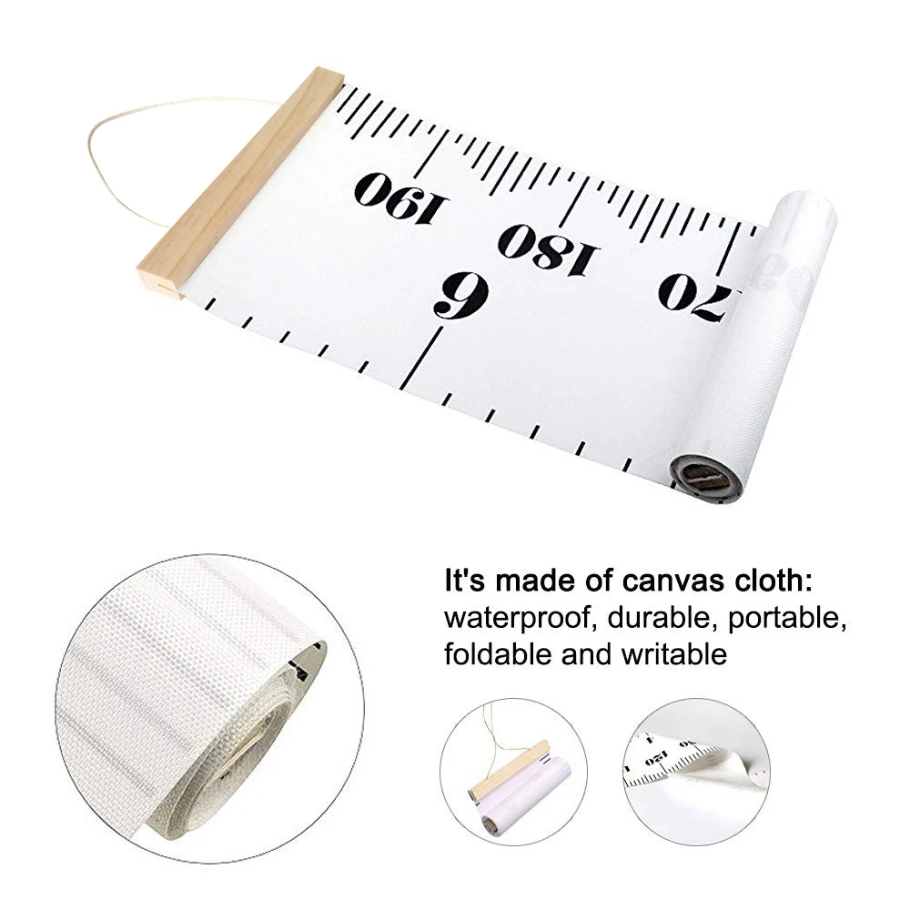 Kids Height Ruler Growth Chart Room Home Decoration Hanging Baby Child Wood Height Ruler Growth Size Chart Measure Wall Sticker