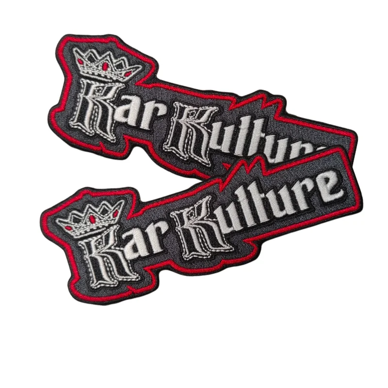 Bespoke Fabric Embroidered Patch Label Sew On Garment Sports Custom Logo Printed Woven Cloth Badges For Clothing