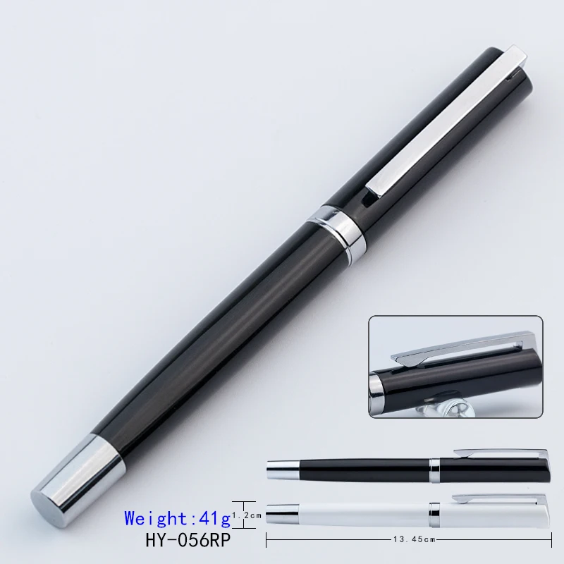 Custom Logo Printing Laser Roller Pen Good Quality Promotional All Metal White Black Pen