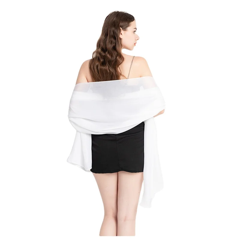 Wholesale Scarf for women stylish Solid color silk Satin Shawls Bridal party Wedding Wraps for Evening Dresses Accessorieshijab