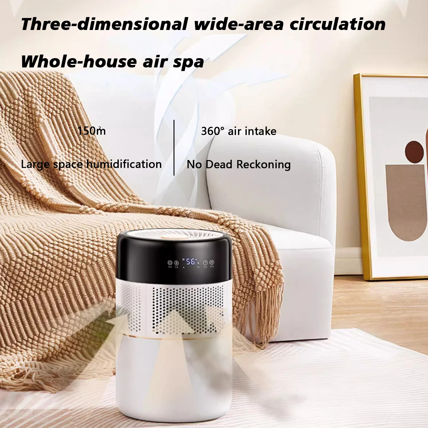 Intelligent mute water replenishment large capacity anion sterilization fog-free humidifier home office bedroom air humidifier