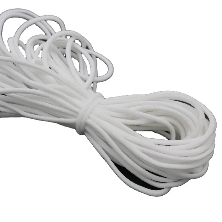 3mm Soft Factory Round Elastic Earloop for Face Mask elastic band