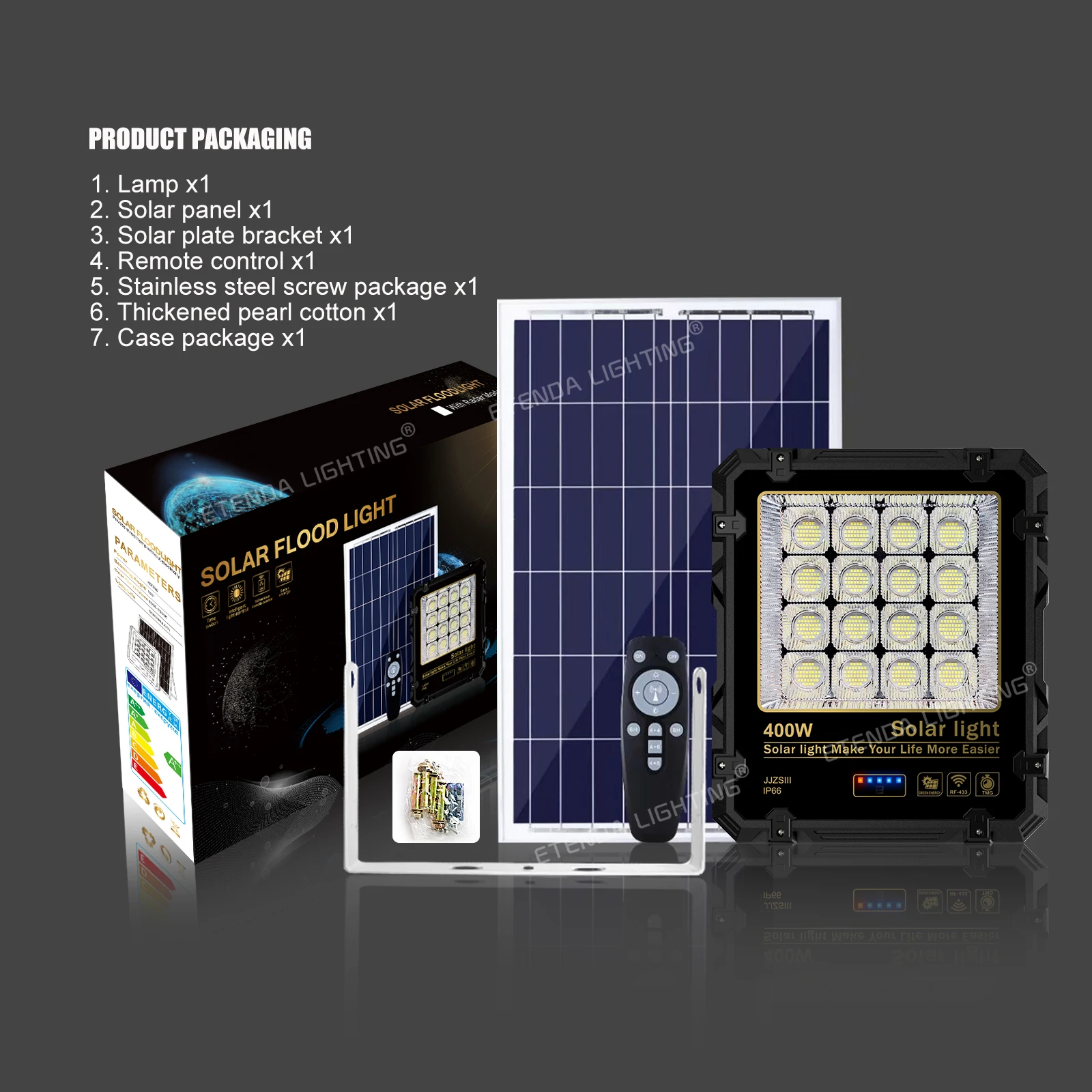 Factory Waterproof Ip65 led Flood Light 100W 200W 300W 400W Integrated Outdoor Solar Flood Lights