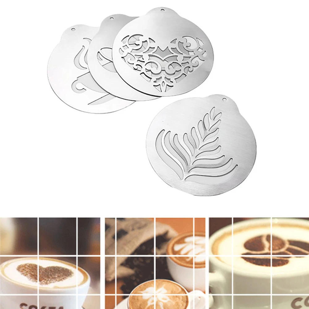 Coffee Latte Cappuccino Barista Art Stencils Cookie Cupcake Latte Coffee Print Mold Cake Decorating Tools