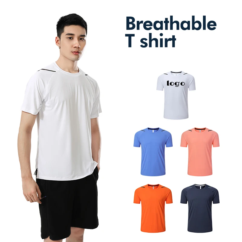 Lidong bulk stock custom logo high quality workout running breathable men sport t shirts dry t-shirts sports
