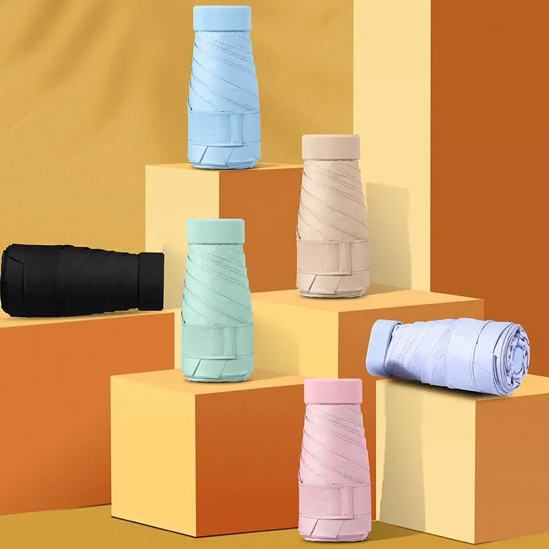 OK Umbrella GRS Certified Small Size Flat handle Mini Pocket Durable 6 folding Umbrella Custom Logo