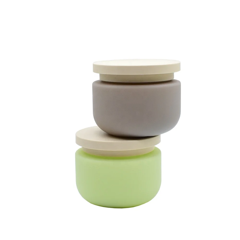 250g durable plastic cream jar PE cosmetic packaging jar refillable body lotion jar with inner linner screw cap for facial scrub