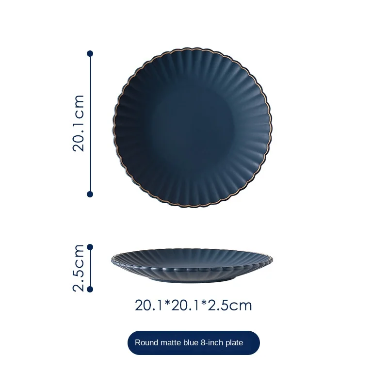 Nordic luxury matte painted Phnom Penh ceramic tableware creative rice bowl dish plate square plate household set wholesale