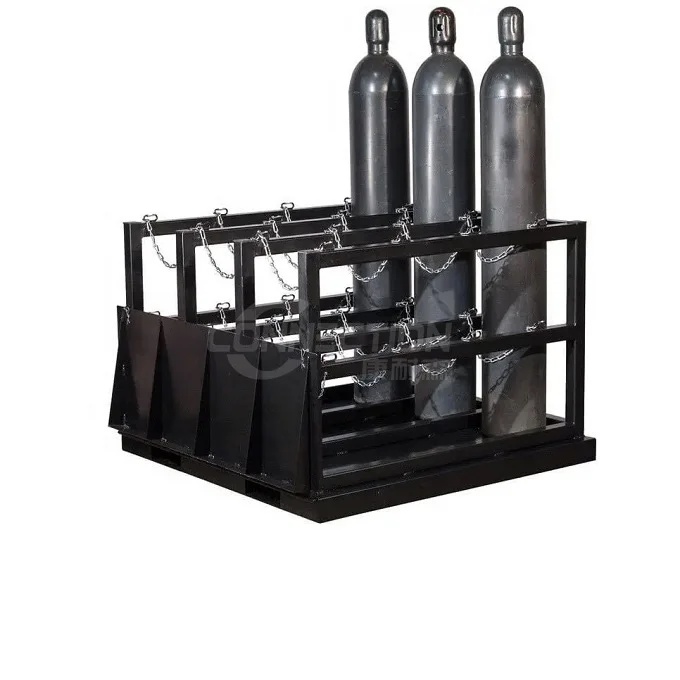 Hot dip galvanised forklift compressed calor gas bottle cylinder storage cages for sale