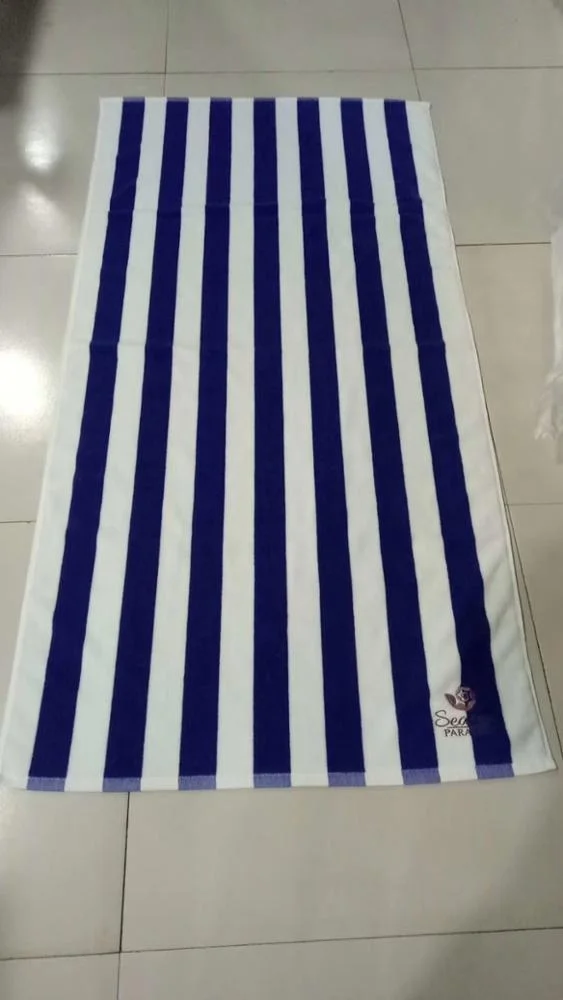 
Cotton luxury Blue And White Striped pool Towel Beach Towel 