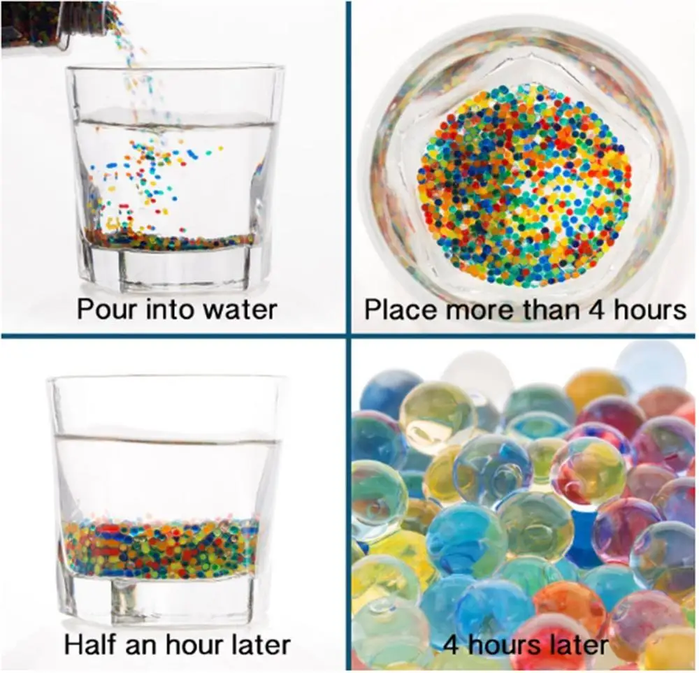 Biodegradable Colorful Magic Crystal Soil Gel Balls Water Beads For Kids Educational Sensory Toys