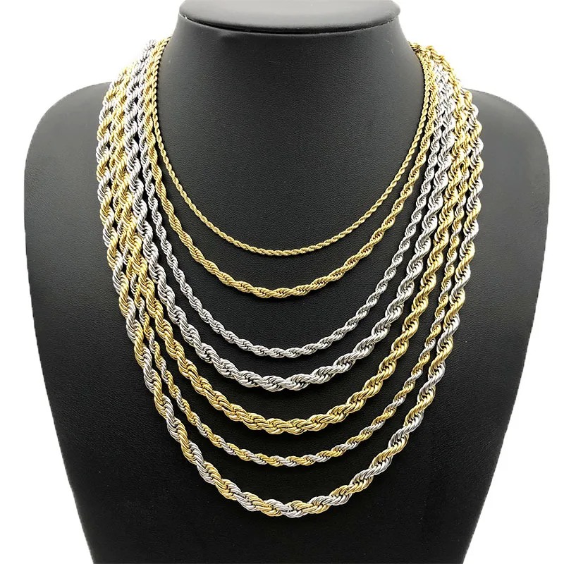 gold chain necklace man jewelry chain 24k gold strong jewellery chain no tarnish bijoux