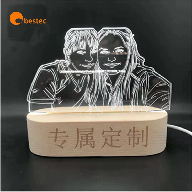 Moon Lamp Night Light Floating and Spinning 3D Printing LED Moon Lamp with Wooden Base