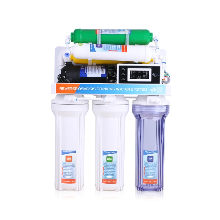7 stage 75GPD Under sink Alkaline Reverse Osmosis Water Filtration water filter purifier system machine with TDS show