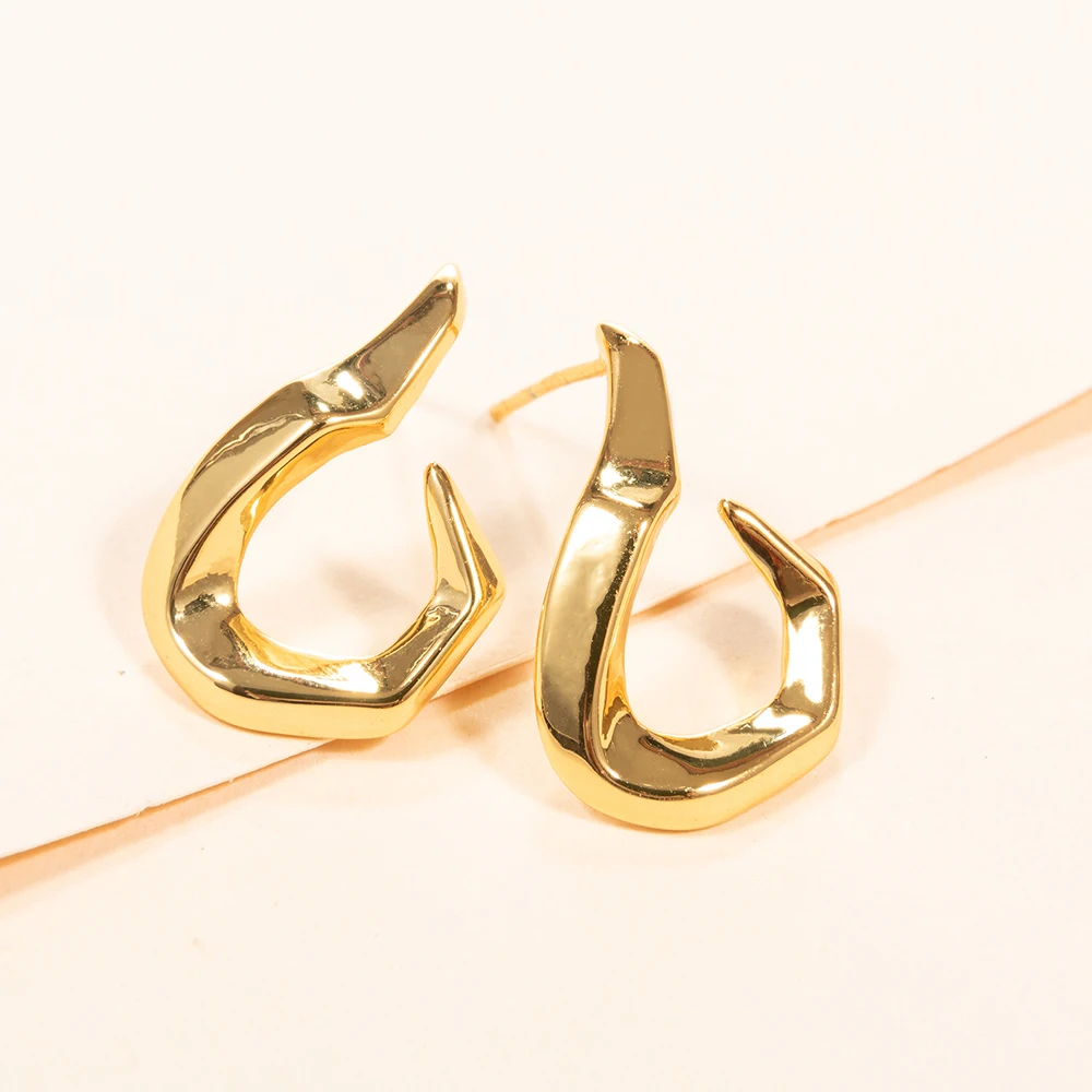 
18k real gold plated copper stud earring for women 