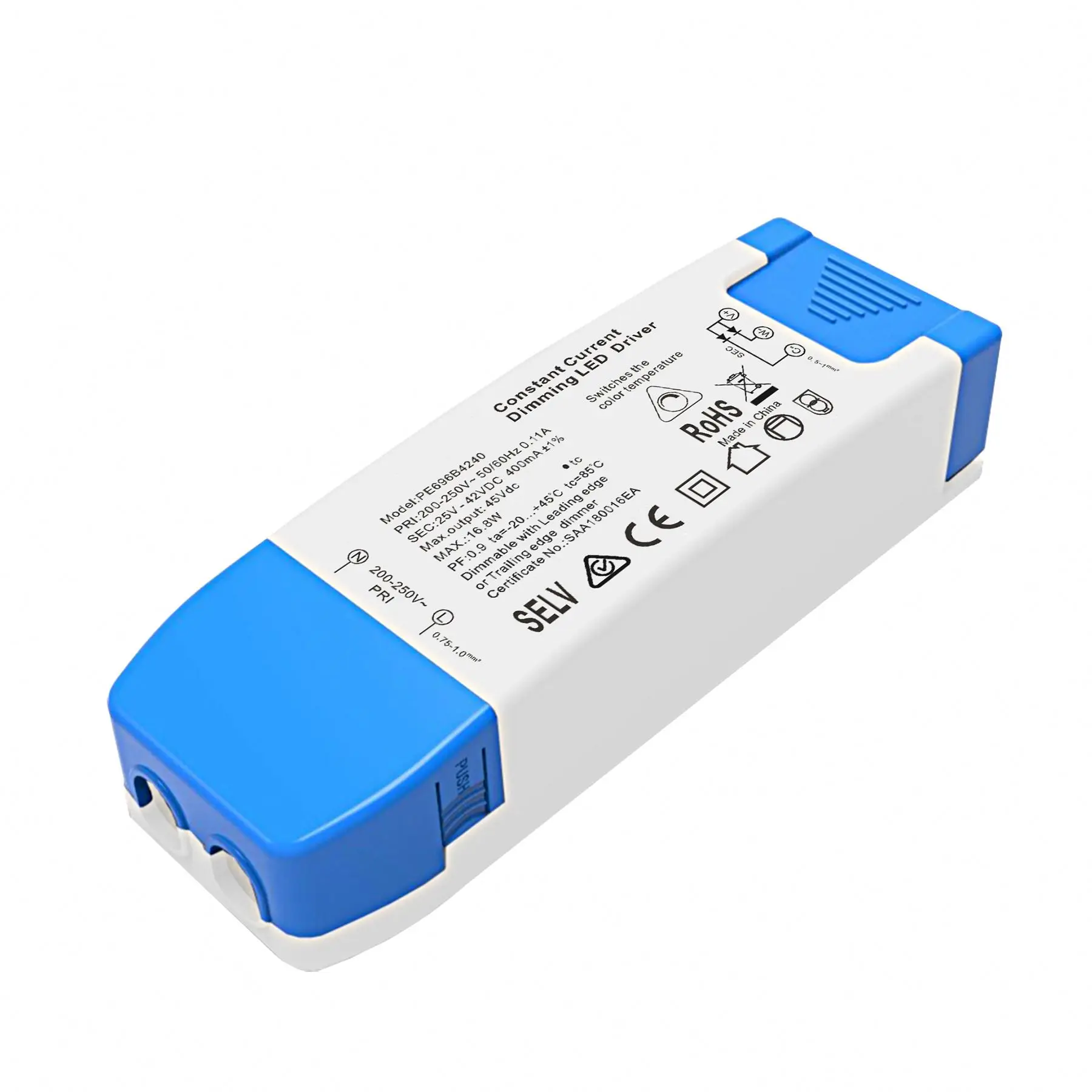 PE296B1435 12W triac dimmable led driver with 350ma DC output 25-42V