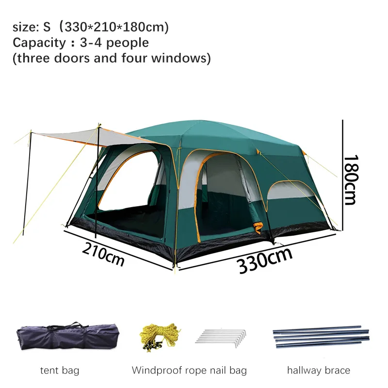 Acampar Kamping Barraca Zelt Tenda Tienda 210 D Oxford Cloth Family Folding Luxury Beach Glamping Camping Tther Outdoor Tents