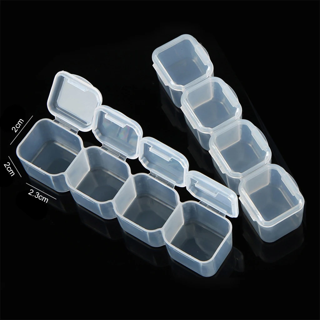 28 Grid Jewelry Diamond Painting Detachable Plastic Transparent Rhinestone Nails Art Container Bead Storage Box
