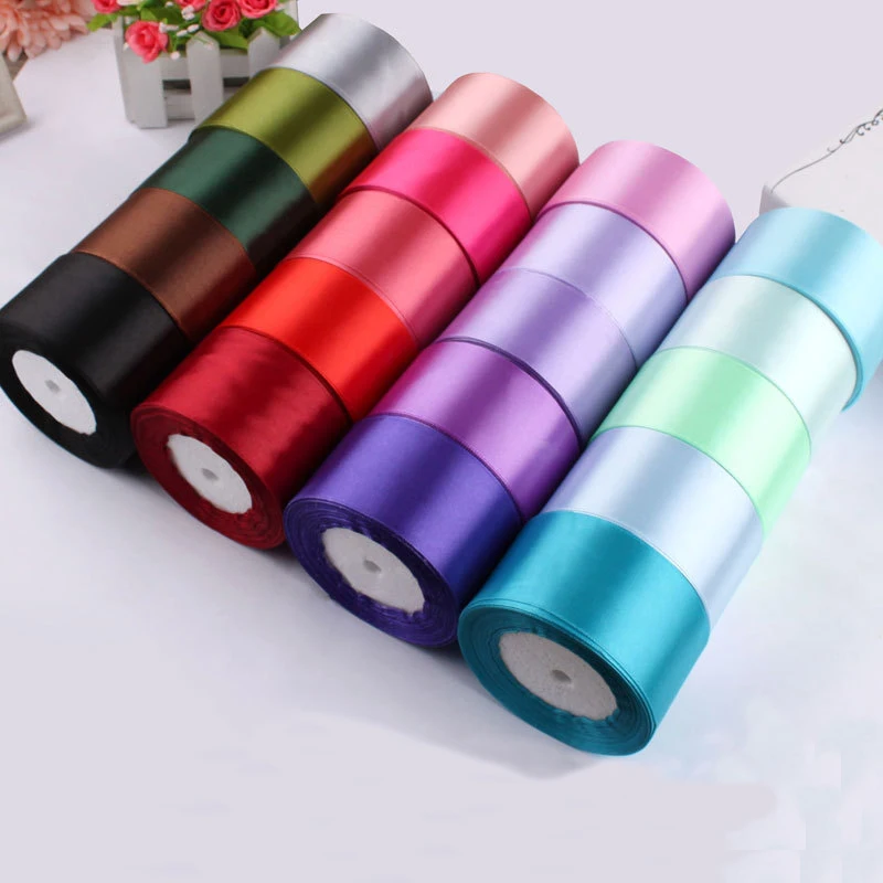 Wholesale 50mm width solid blue satin ribbon tearproof wedding party bouquet gift packaging luxury bowknot ribbon rolls