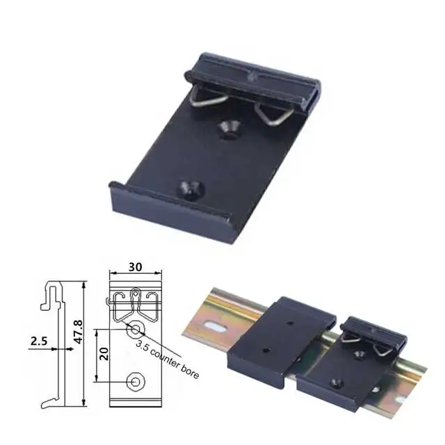 Universal Din Rail Mounting Clip Snap,DIN Guide Rail Buckle,Aluminum Alloy Slideway Clasp Bracket
